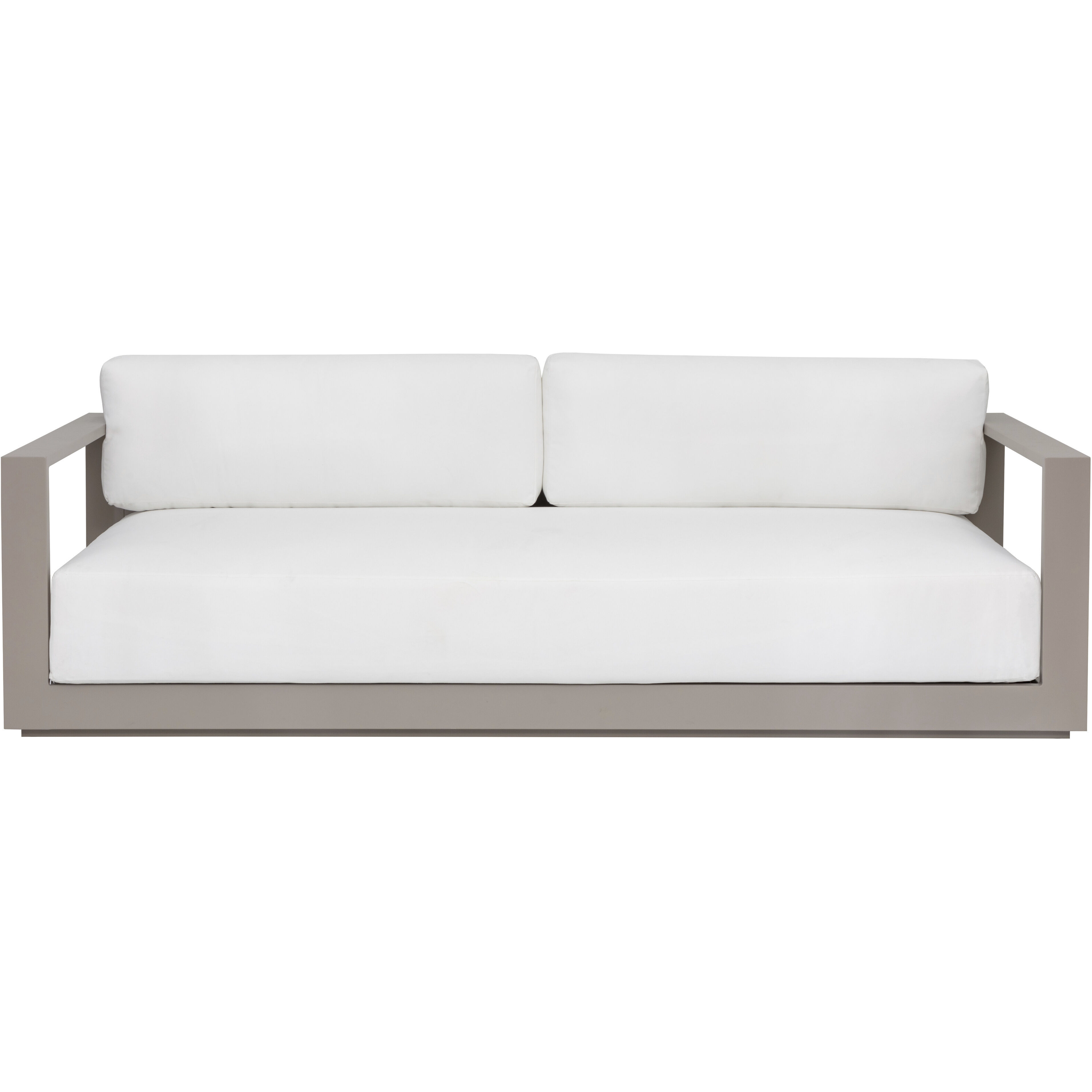 Tavira Greige / Stinson White Outdoor Sofa